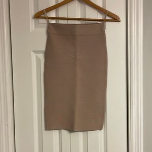 BCBGMAXAZRIA nude bodycon skirt